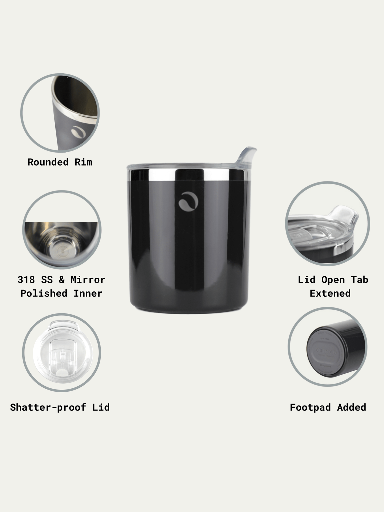 10oz Vacuum Insulated Wine & Whiskey Tumbler | Jet Black - True Wine Lover