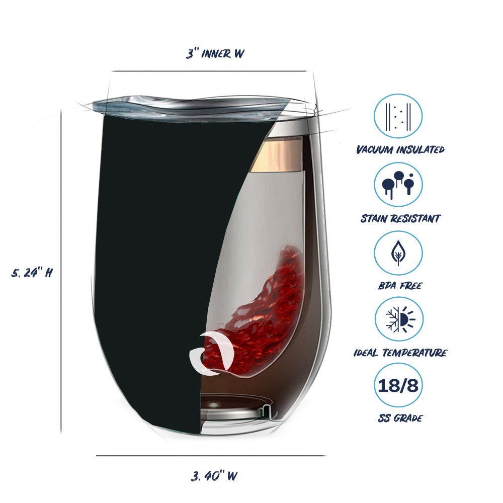 12oz Triple - Insulated Wine Tumbler | Matte Charcoal - True Wine Lover