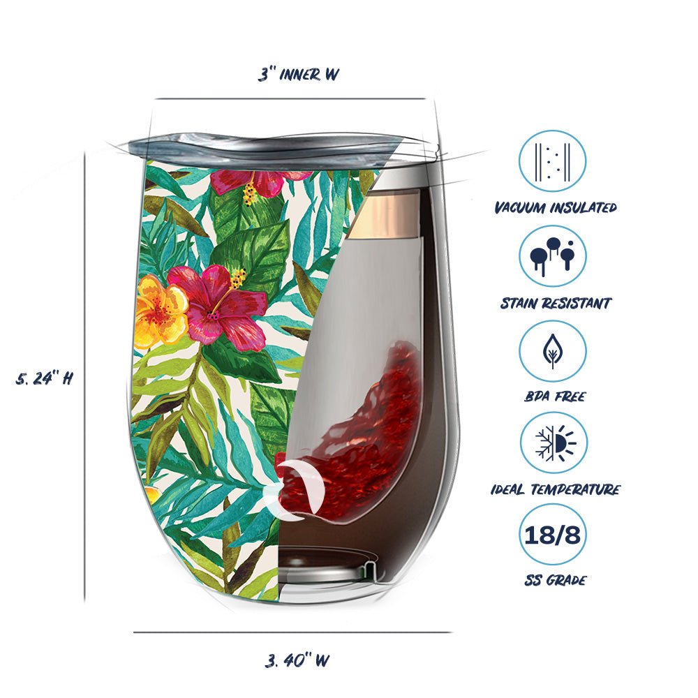 12oz Triple - Insulated Wine Tumbler | Tropical Hues Edition - True Wine Lover
