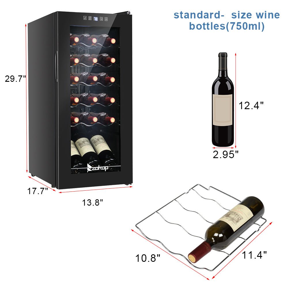 18 - Bottle Compressor Wine Cooler | Freestanding 52L Wine Cellar - True Wine Lover