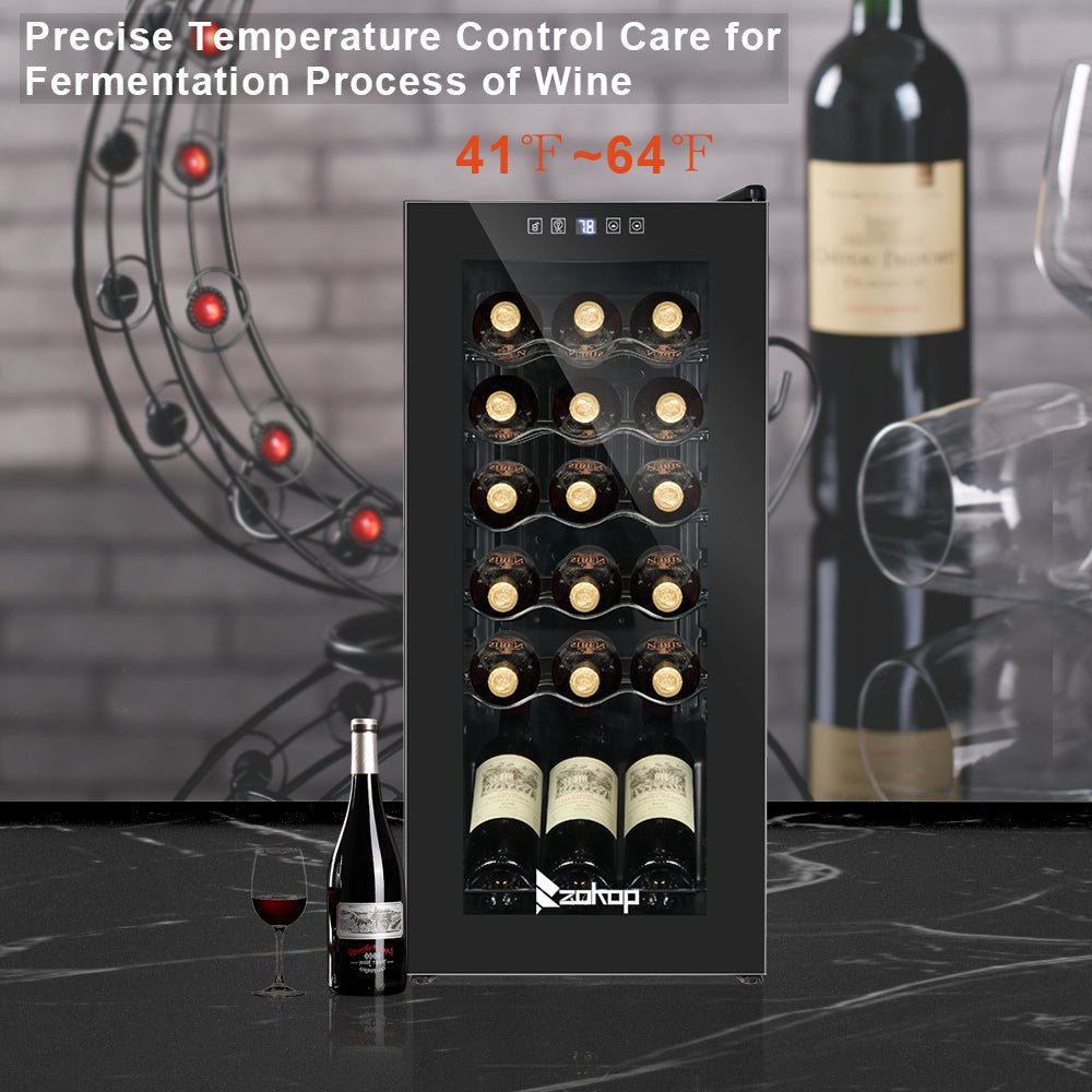 18 - Bottle Compressor Wine Cooler | Freestanding 52L Wine Cellar - True Wine Lover