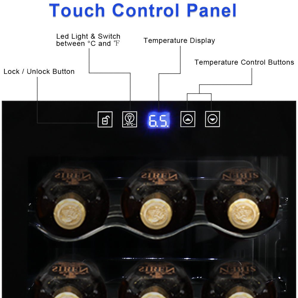 18 - Bottle Compressor Wine Cooler | Freestanding 52L Wine Cellar - True Wine Lover