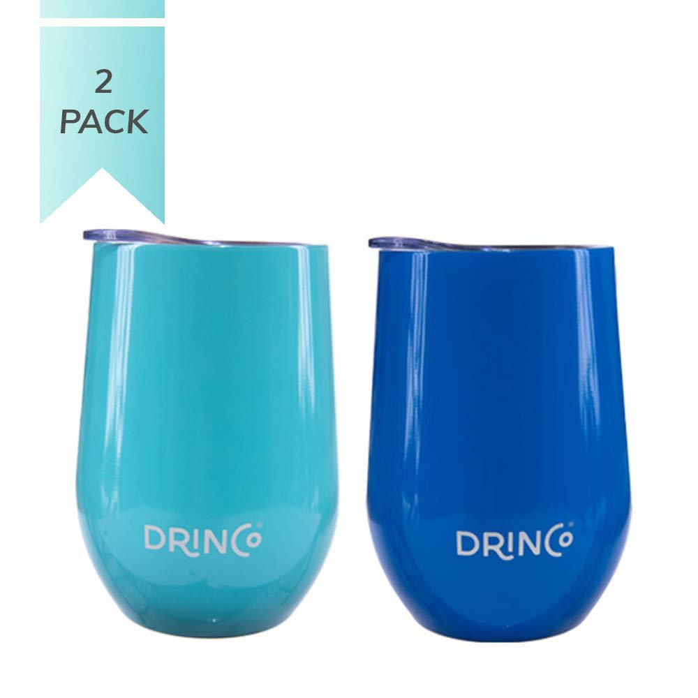 2 - Pack 12oz Triple - Insulated Wine Tumblers | OG Aqua & Blue Edition - True Wine Lover
