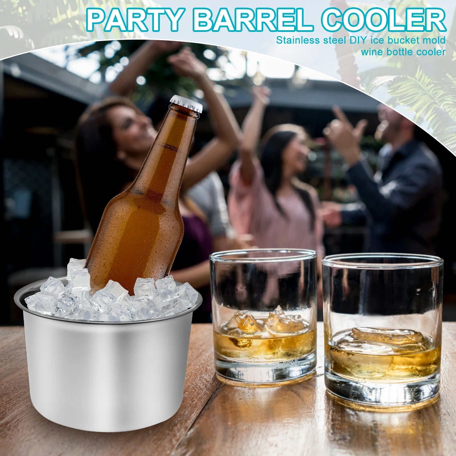 2 - Pack Champagne Ice Mold Bucket DIY Flower Ice Bucket Mold Practical Ice - True Wine Lover