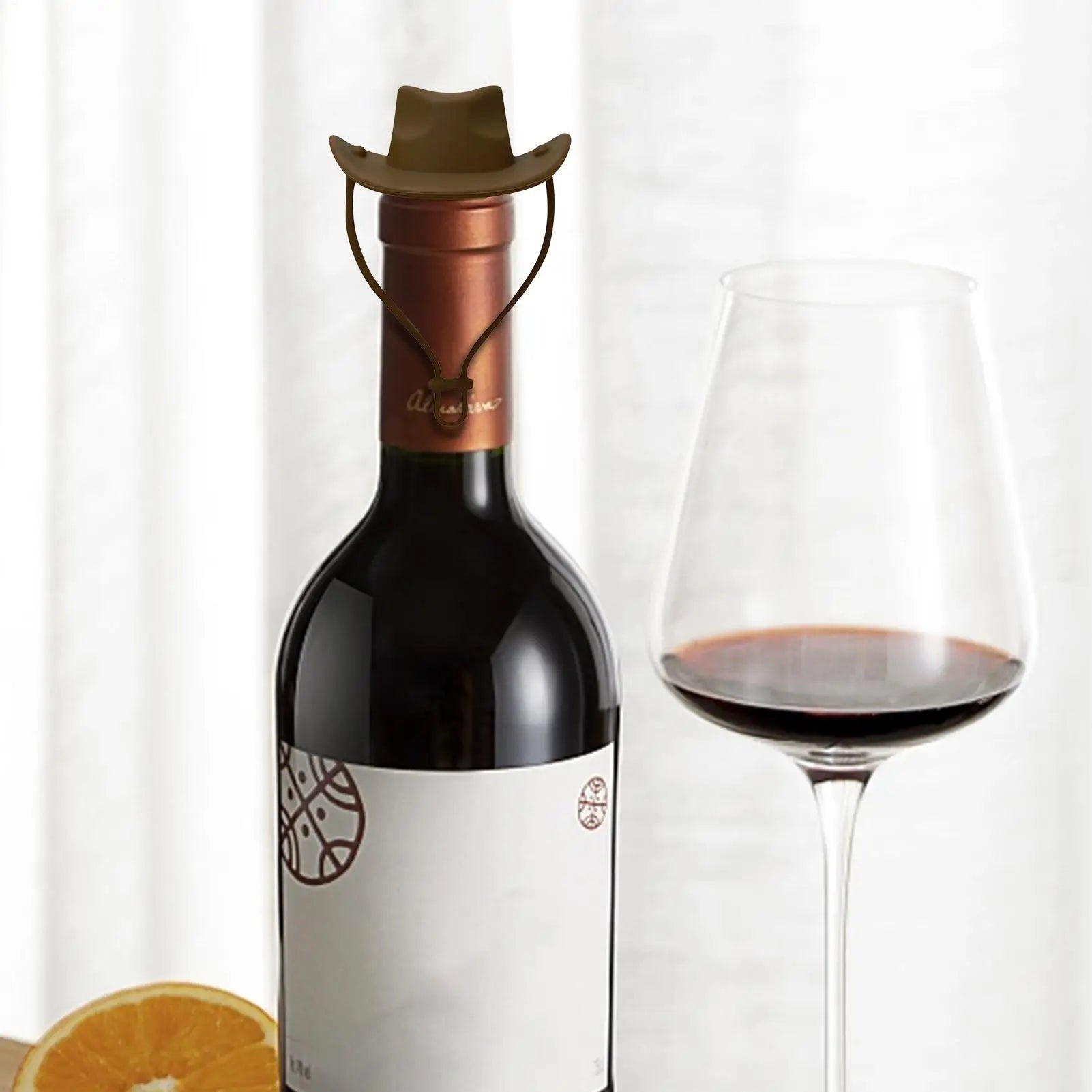 2 - Pack Cowboy Hat Wine Stoppers – Fun Silicone Bottle Stoppers for Freshness - True Wine Lover