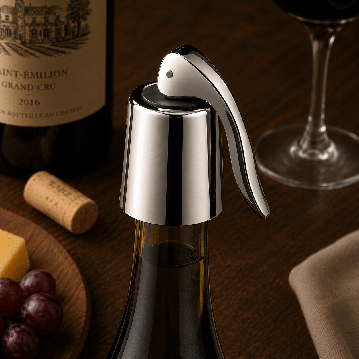 2 - Pack Stainless Steel Wine Bottle Stoppers - True Wine Lover