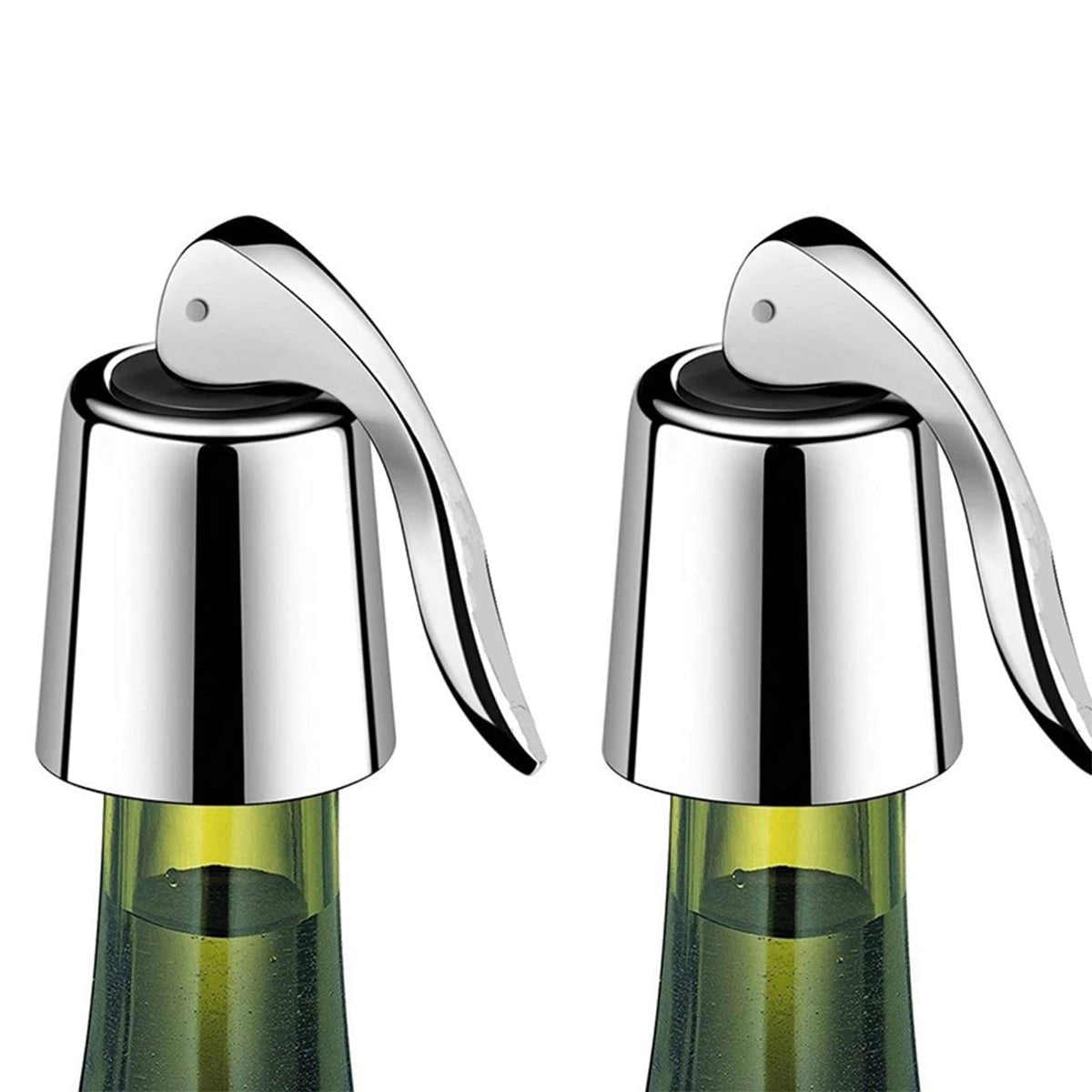 2 - Pack Stainless Steel Wine Bottle Stoppers – Reusable Leakproof Wine Saver - True Wine Lover