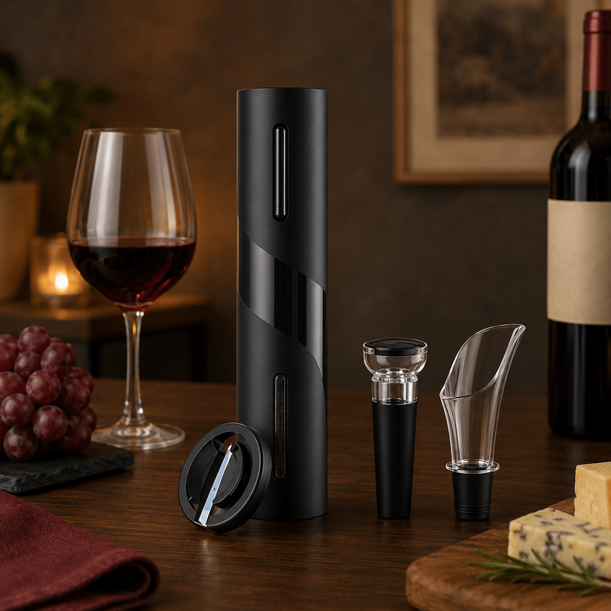 4 - in - 1 Electric Wine Opener Gift Set - True Wine Lover