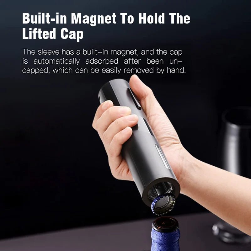4 - in - 1 Electric Wine Opener Gift Set – USB Rechargeable Automatic Corkscrew - True Wine Lover