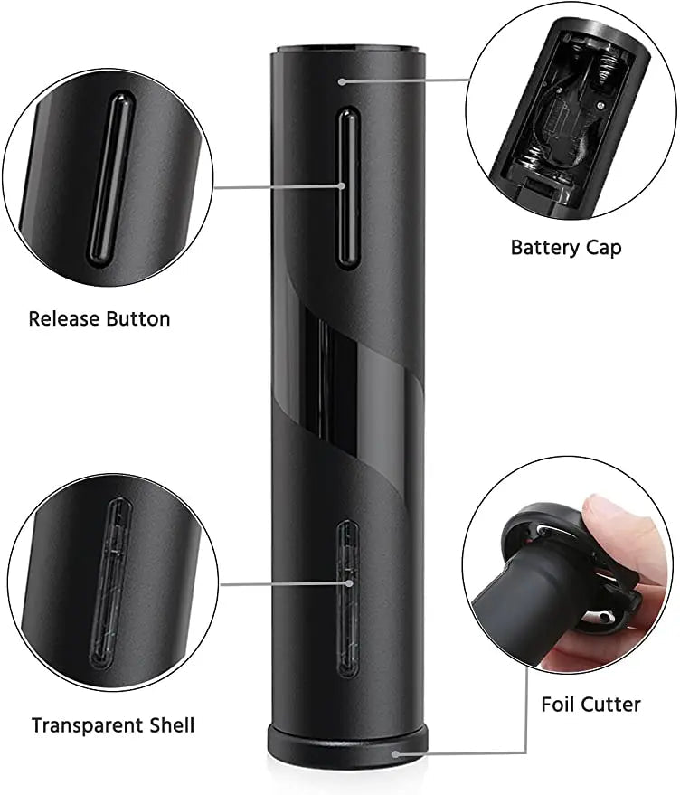 4 - in - 1 Electric Wine Opener Gift Set – USB Rechargeable Automatic Corkscrew - True Wine Lover