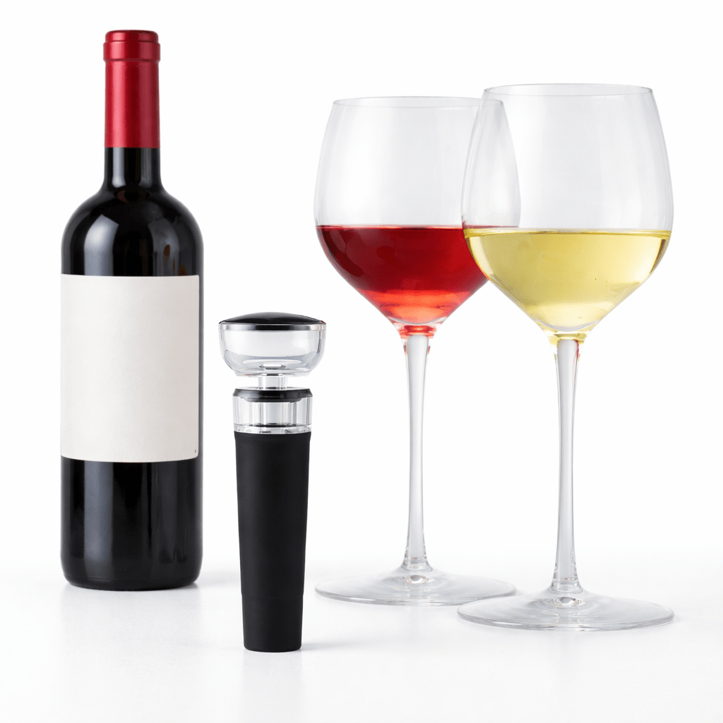4 - Pack Vacuum Wine Stoppers – Built - in Wine Saver Pump & Preserver - True Wine Lover
