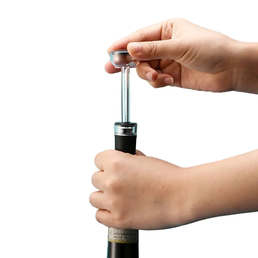 4 - Pack Vacuum Wine Stoppers – Built - in Wine Saver Pump & Preserver - True Wine Lover