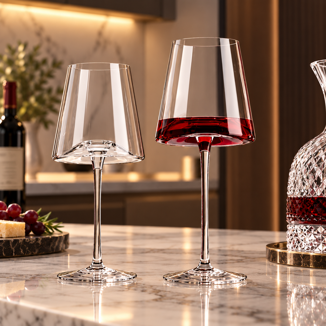 Crystal Red Wine Glasses Set of 6