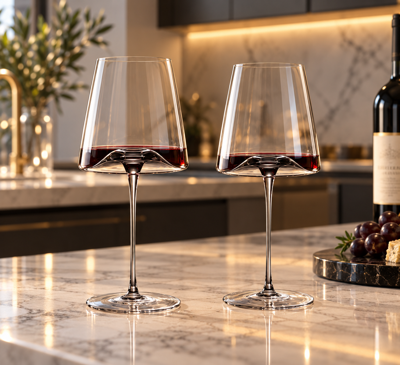Crystal Red Wine Glasses Set of 6