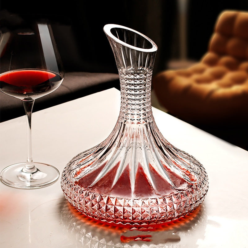 Hand blown glass wine decanter