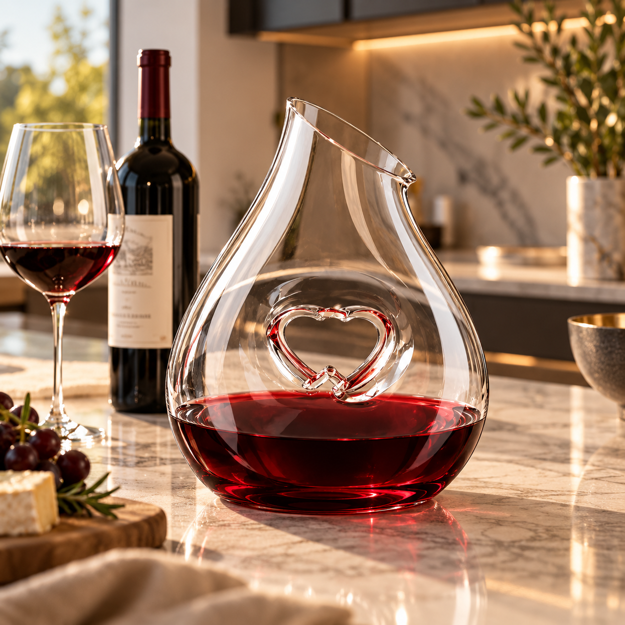 Heart Shaped Wine Decanter 1.6l