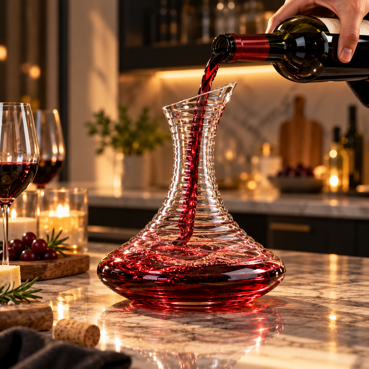 Rippled Modern Wine Decanter