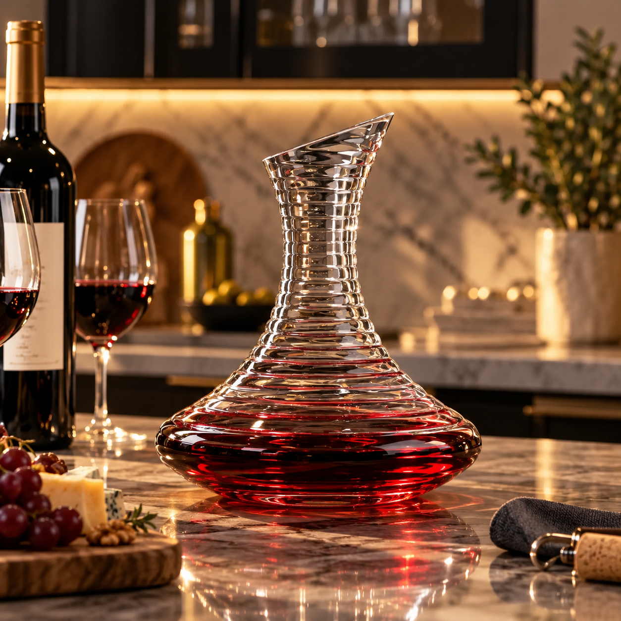 Rippled Modern Wine Decanter