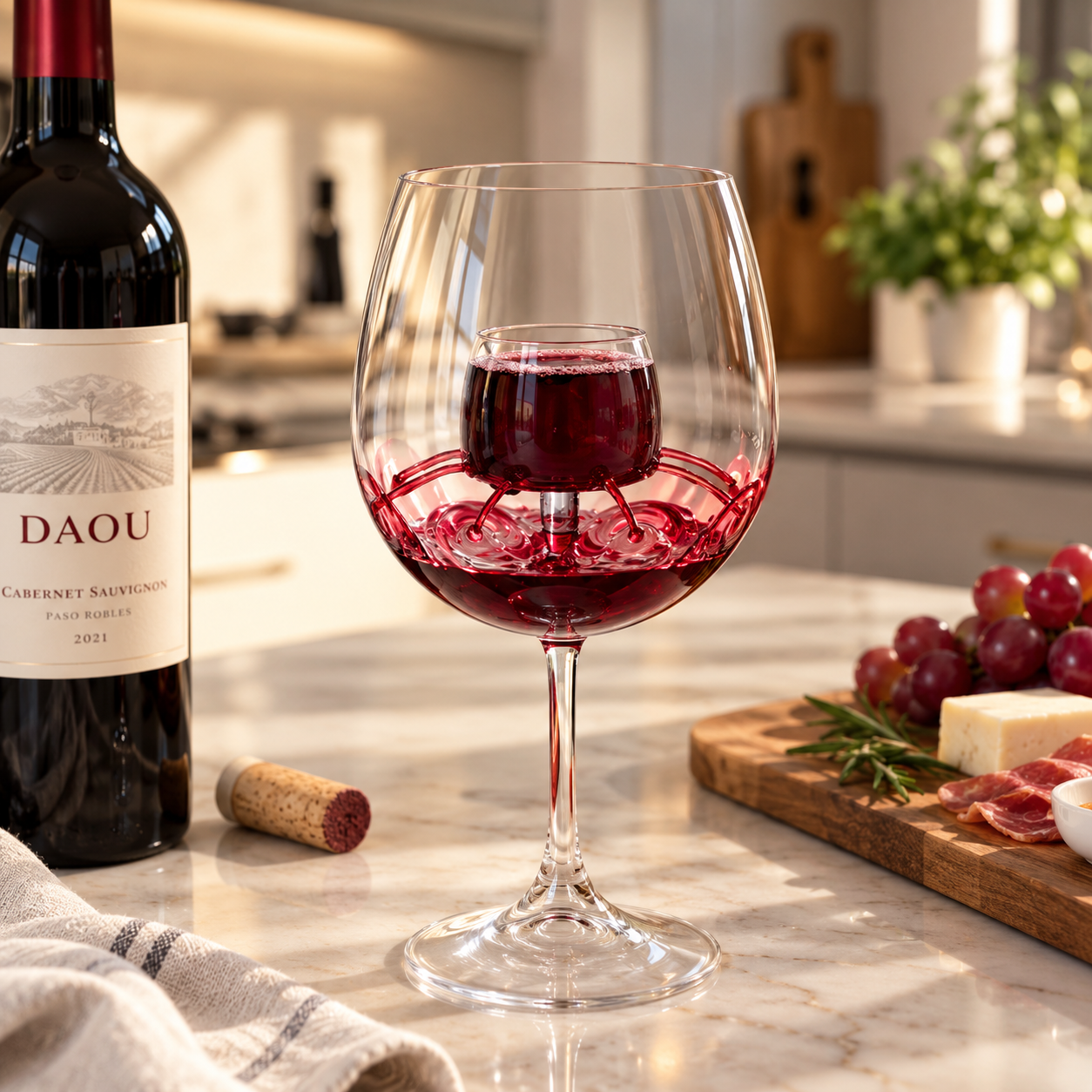 Stemmed Aerating Wine Glasses Set of 2