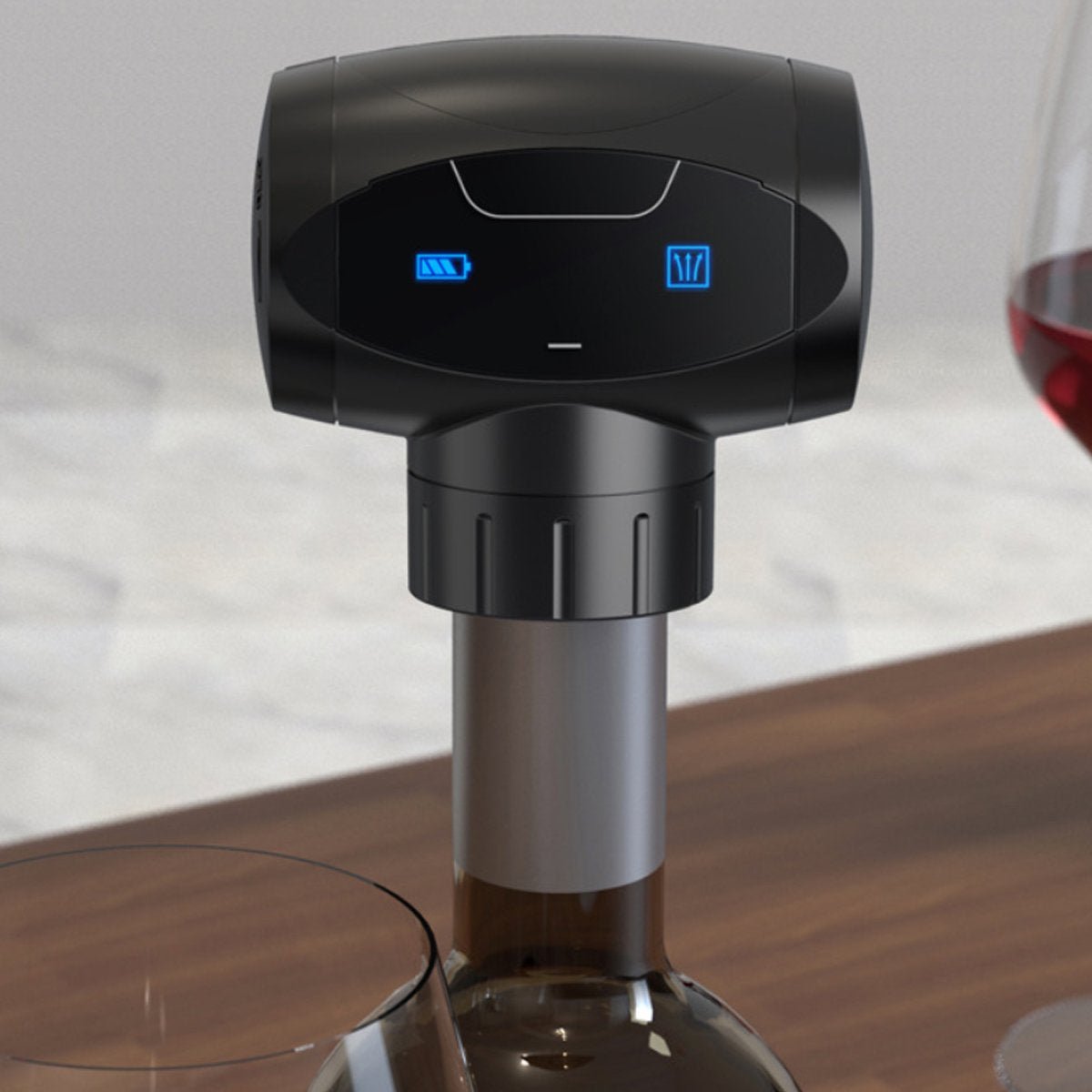 Battery - Operated Automatic Wine Saver – Reusable Vacuum Bottle Stopper & Saver - True Wine Lover