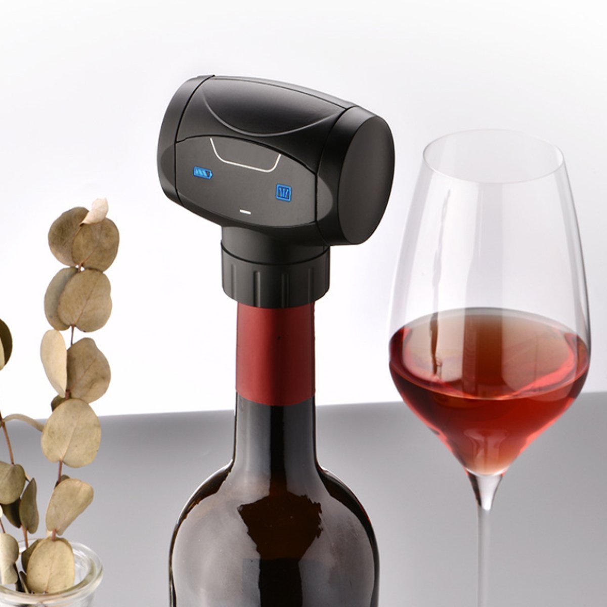 Battery - Operated Automatic Wine Saver – Reusable Vacuum Bottle Stopper & Saver - True Wine Lover