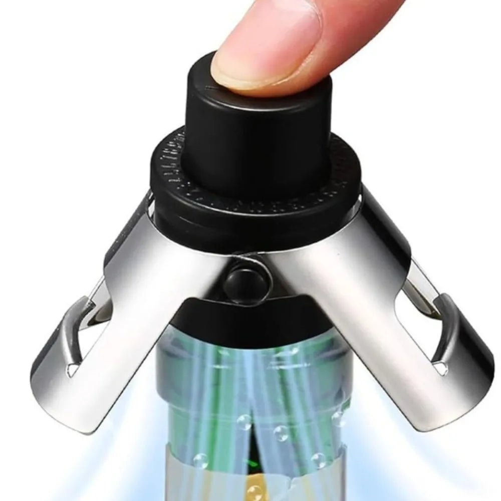 Champagne Stopper with Built - In Pressure Pump: 2 - Pack - True Wine Lover