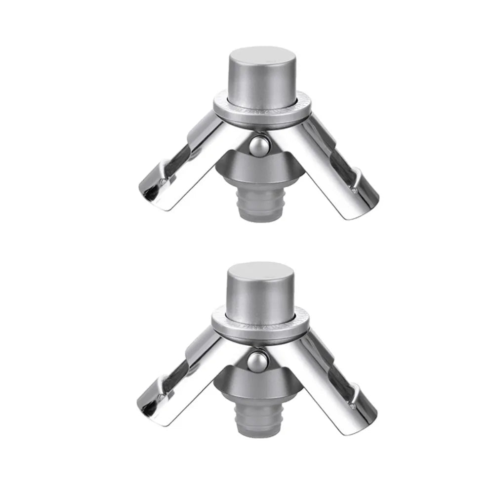 Champagne Stopper with Built - In Pressure Pump: 2 - Pack - True Wine Lover