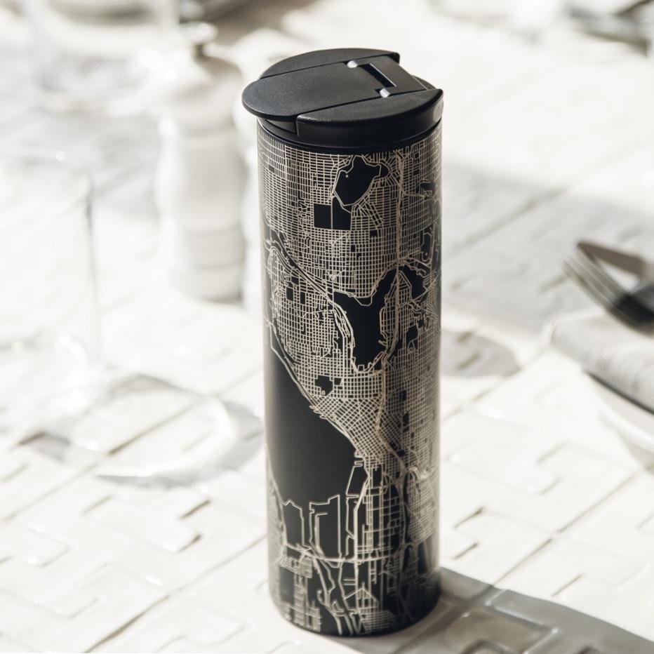 Custom Engraved California Map Tumbler | 17oz Matte Black - True Wine Lover