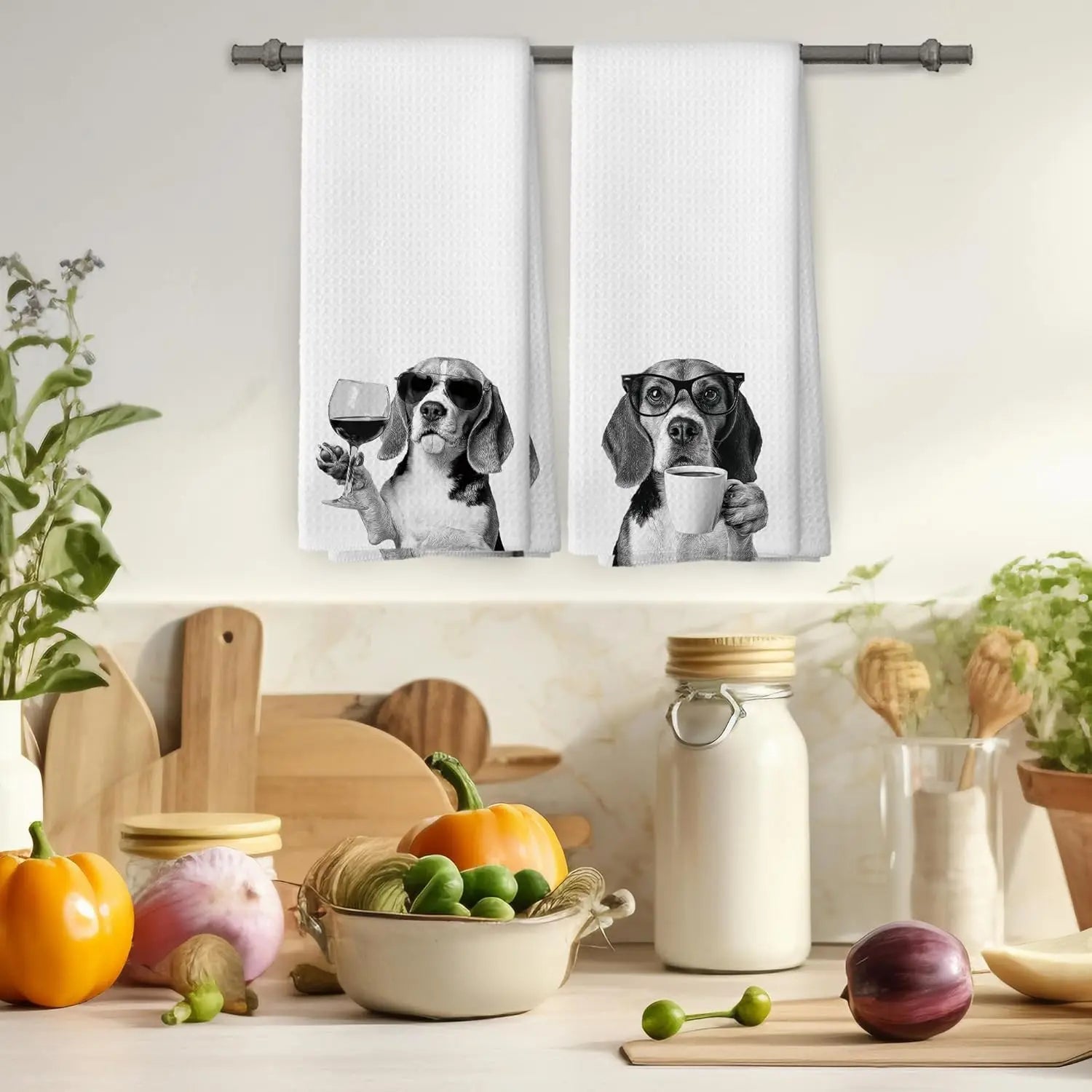 Decorative Wine - Themed Kitchen Towel Duo – 40x60cm Multipurpose Cloths - True Wine Lover