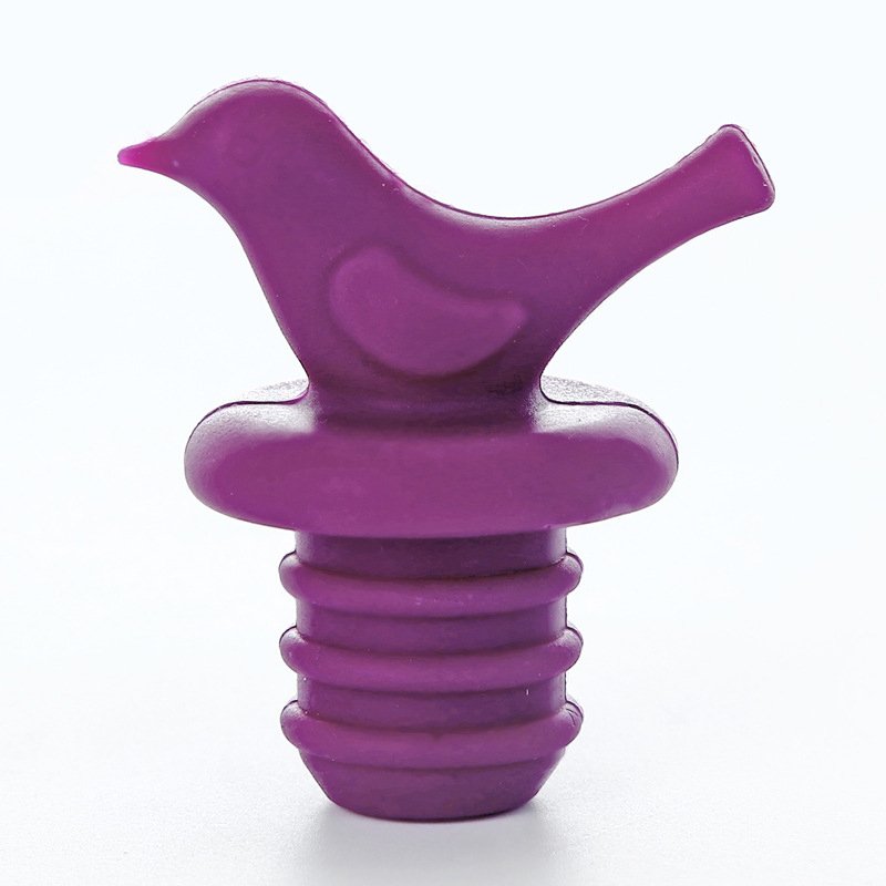 Funny Novelty Wine Bottle Stoppers | Leak - Proof Silicone Bird Set of 4 - True Wine Lover