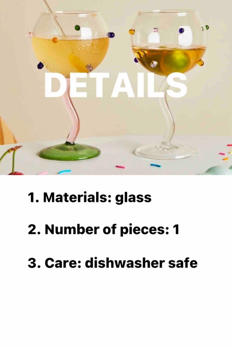Hand Blown Rainbow Sprinkles Wine Glasses - Whimsical Dopamine - True Wine Lover