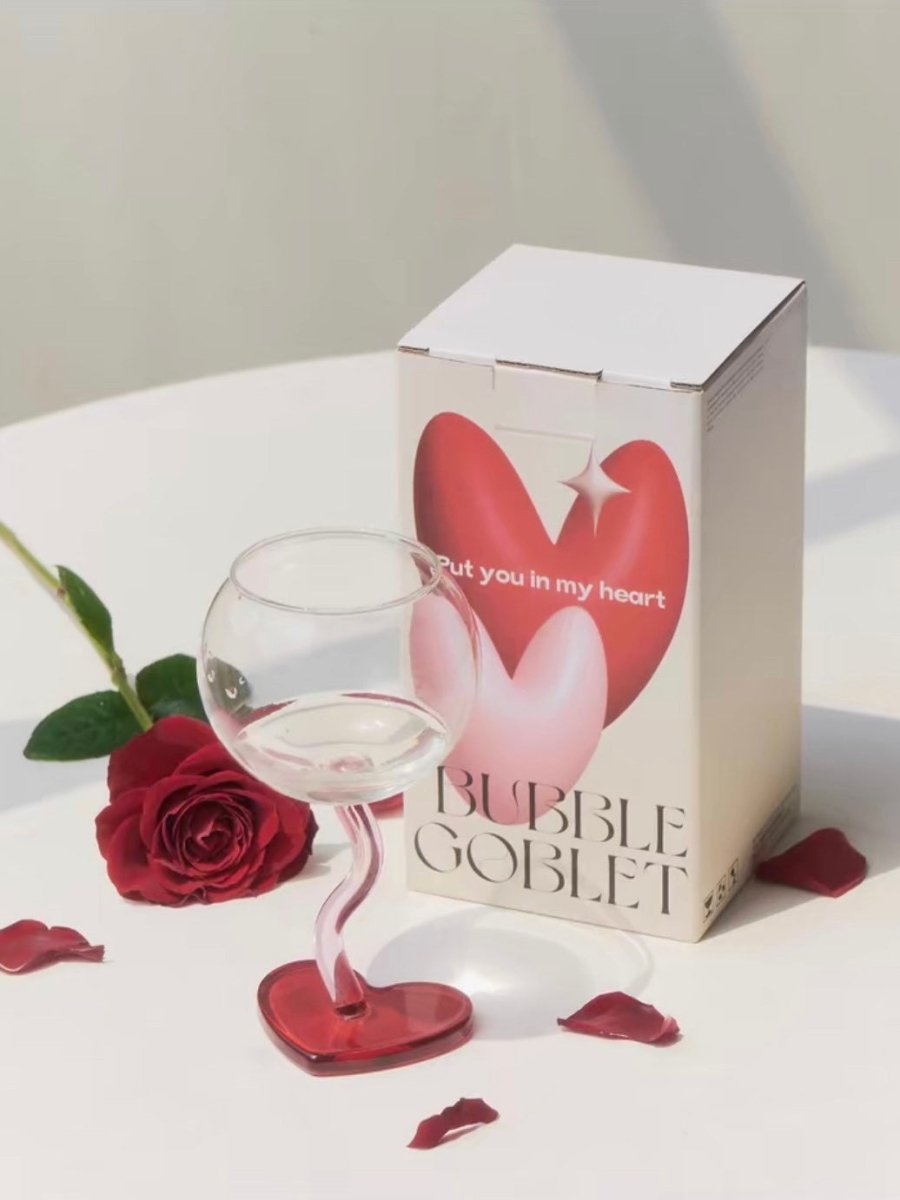 Handblown Bubble Wine Glass – Unique Wavy Stemmed Retro Glassware - True Wine Lover
