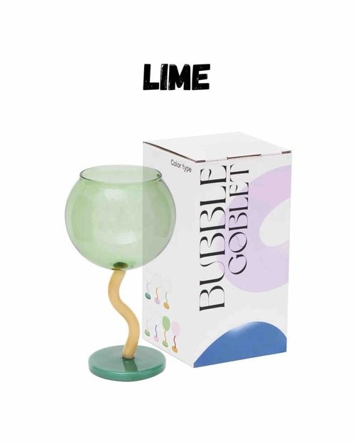 Handblown Bubble Wine Glass – Unique Wavy Stemmed Retro Glassware - True Wine Lover