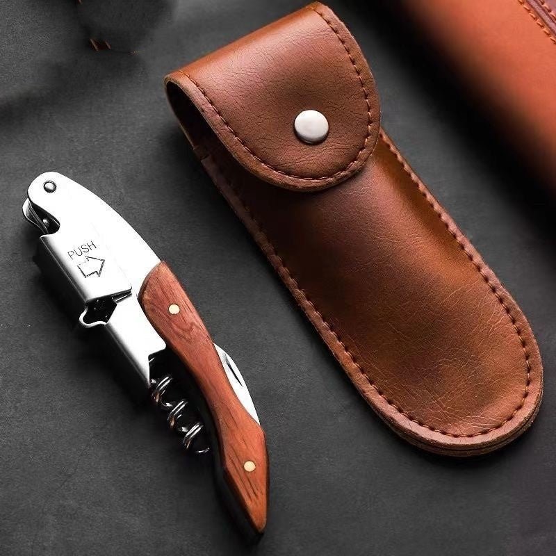 Heavy - Duty Stainless Steel Wine & Bottle Opener | Classic Rosewood Design - True Wine Lover