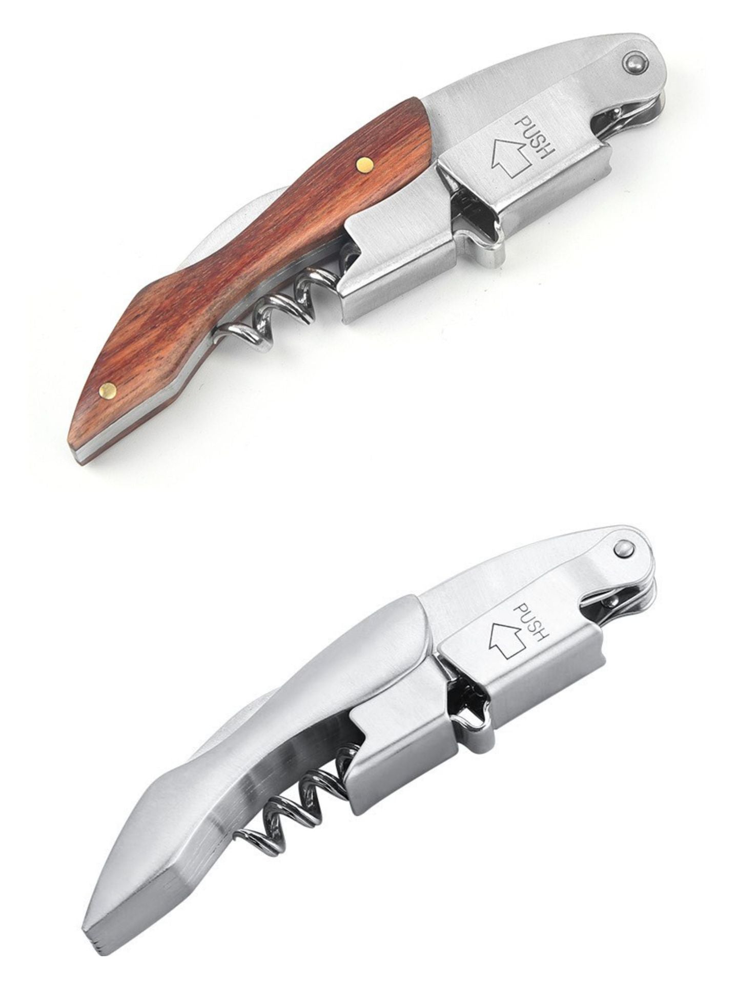 Heavy - Duty Stainless Steel Wine & Bottle Opener | Classic Rosewood Design - True Wine Lover