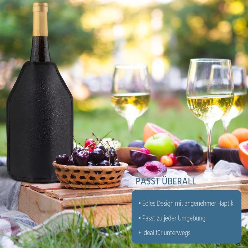 Insulated Wine Cooler Sleeve – Rapid - Chill Reusable Freezer Wrap for Wine & Beer - True Wine Lover