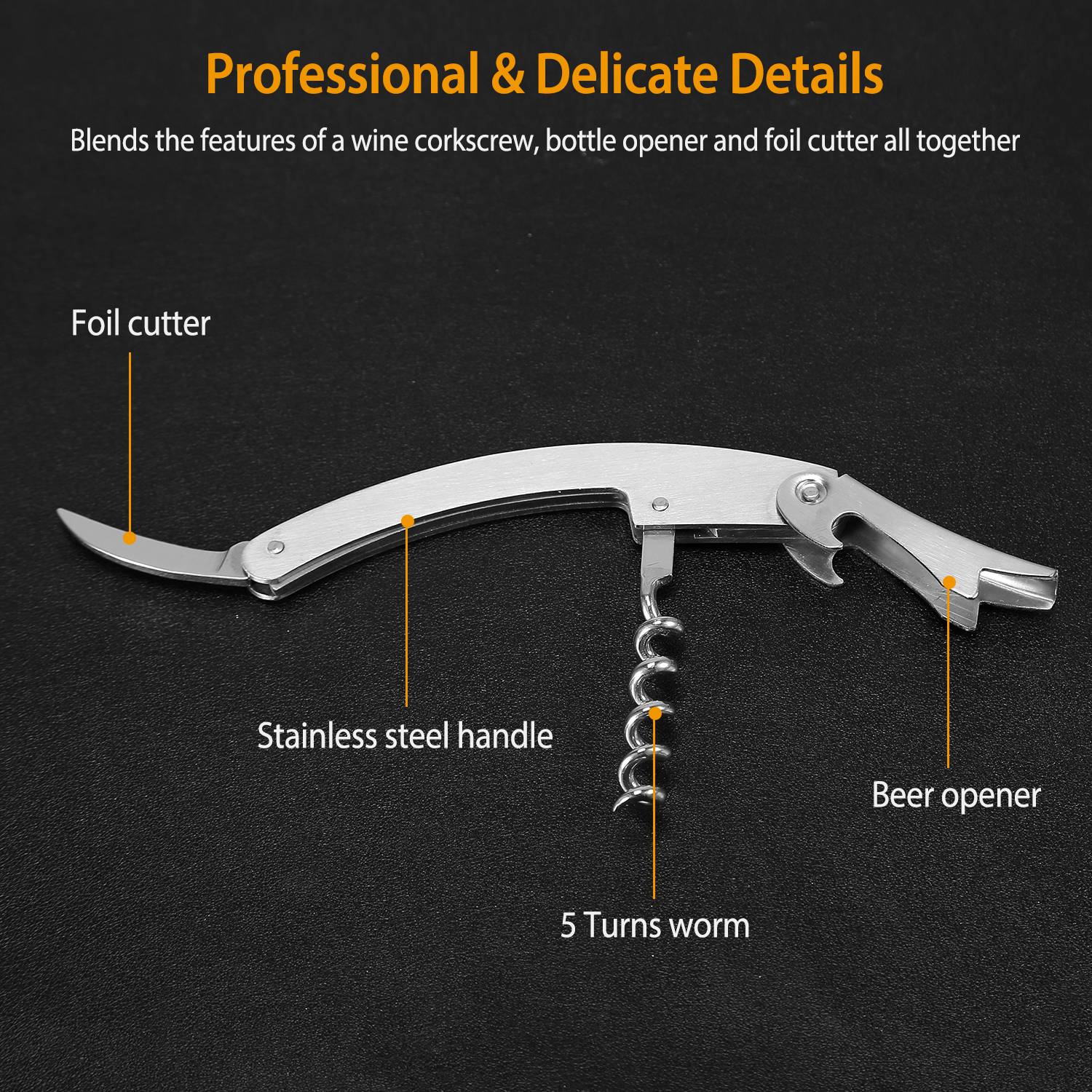 Multifunctional Stainless Steel Wine Opener Kit with Exquisite Gift Box - True Wine Lover
