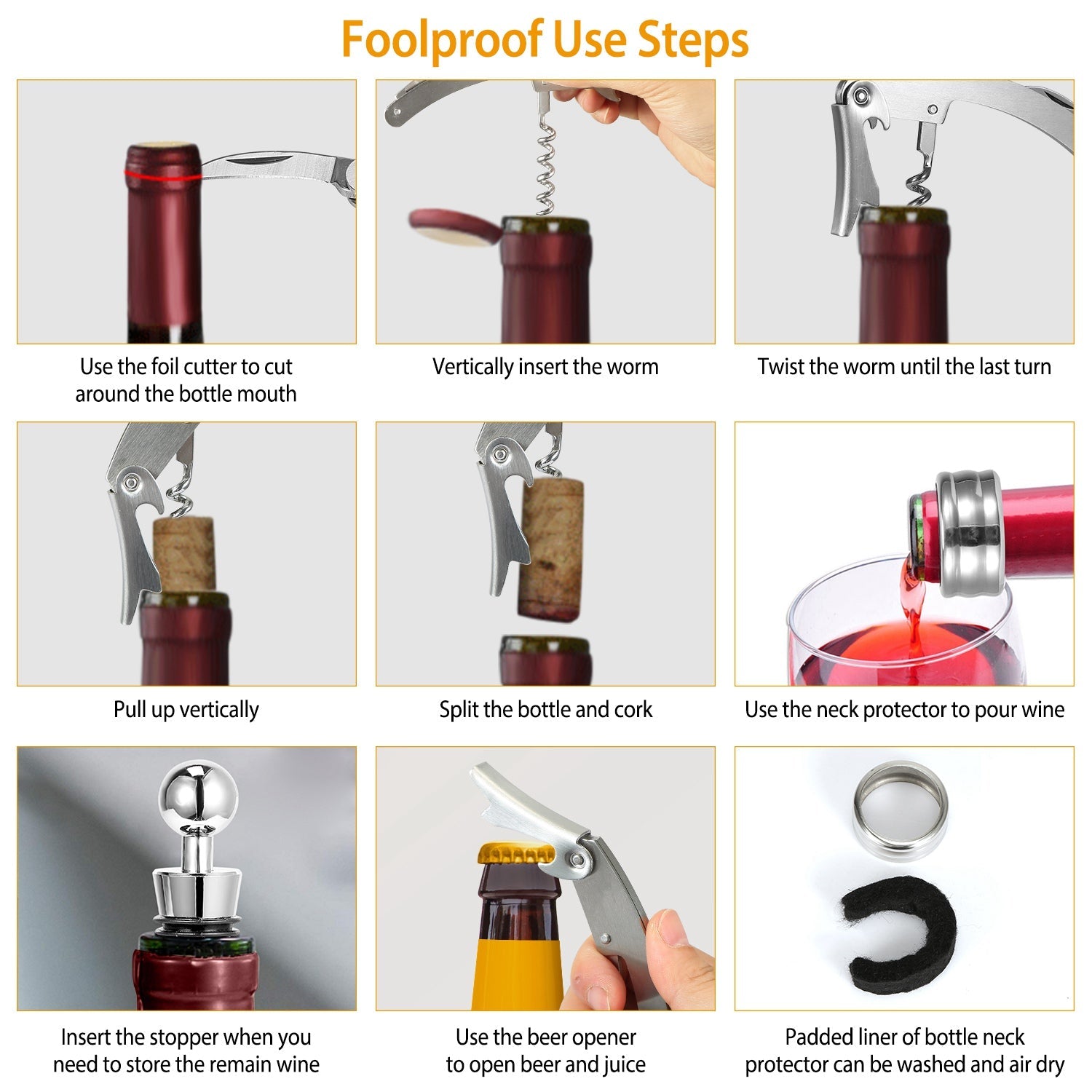 Multifunctional Stainless Steel Wine Opener Kit with Exquisite Gift Box - True Wine Lover