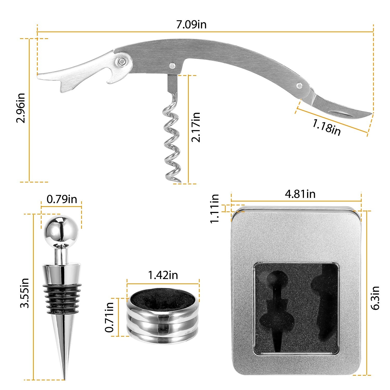 Multifunctional Stainless Steel Wine Opener Kit with Exquisite Gift Box - True Wine Lover