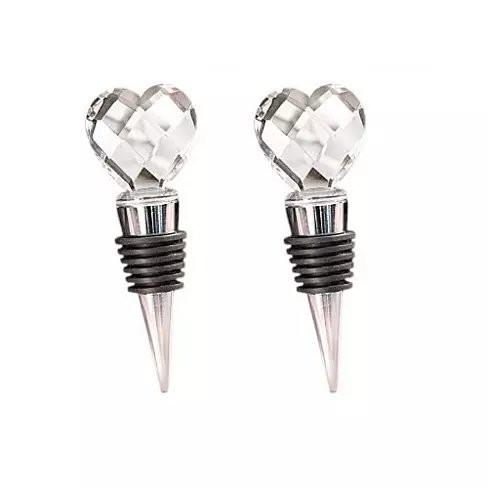 Premium Glass Grape Wine Stoppers – 2PK Handcrafted Hostess Gift Set - True Wine Lover
