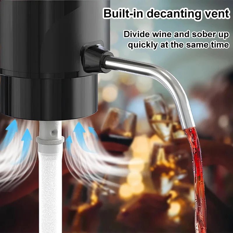 Professional Electric Decanter Pump | Instant One - Touch Wine Aerating Spout - True Wine Lover