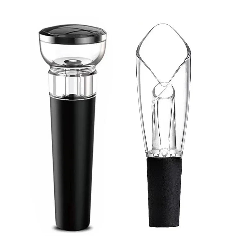 Red Wine Aerator Pourer with Built - In Filter and Wine Vacuum Pump Stoppers Set - True Wine Lover