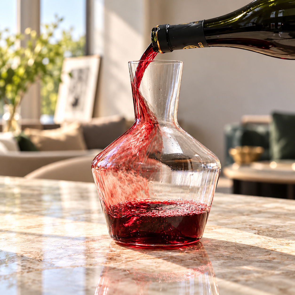 red wine crystal decanter