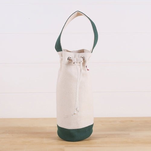 Reusable Canvas Wine Gift Bag – Single Bottle Carrier with Colored Trim - True Wine Lover