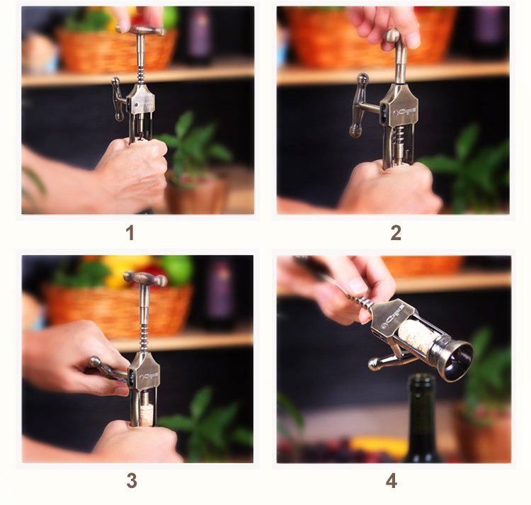 Rustic Bronze Manual Corkscrew | Heavy - Duty Wine Opener for Home & Bar - True Wine Lover