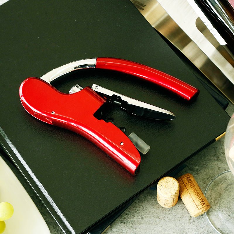 Self - Pulling Lever Wine Opener – Durable Zinc Alloy Vertical Bottle Remover - True Wine Lover
