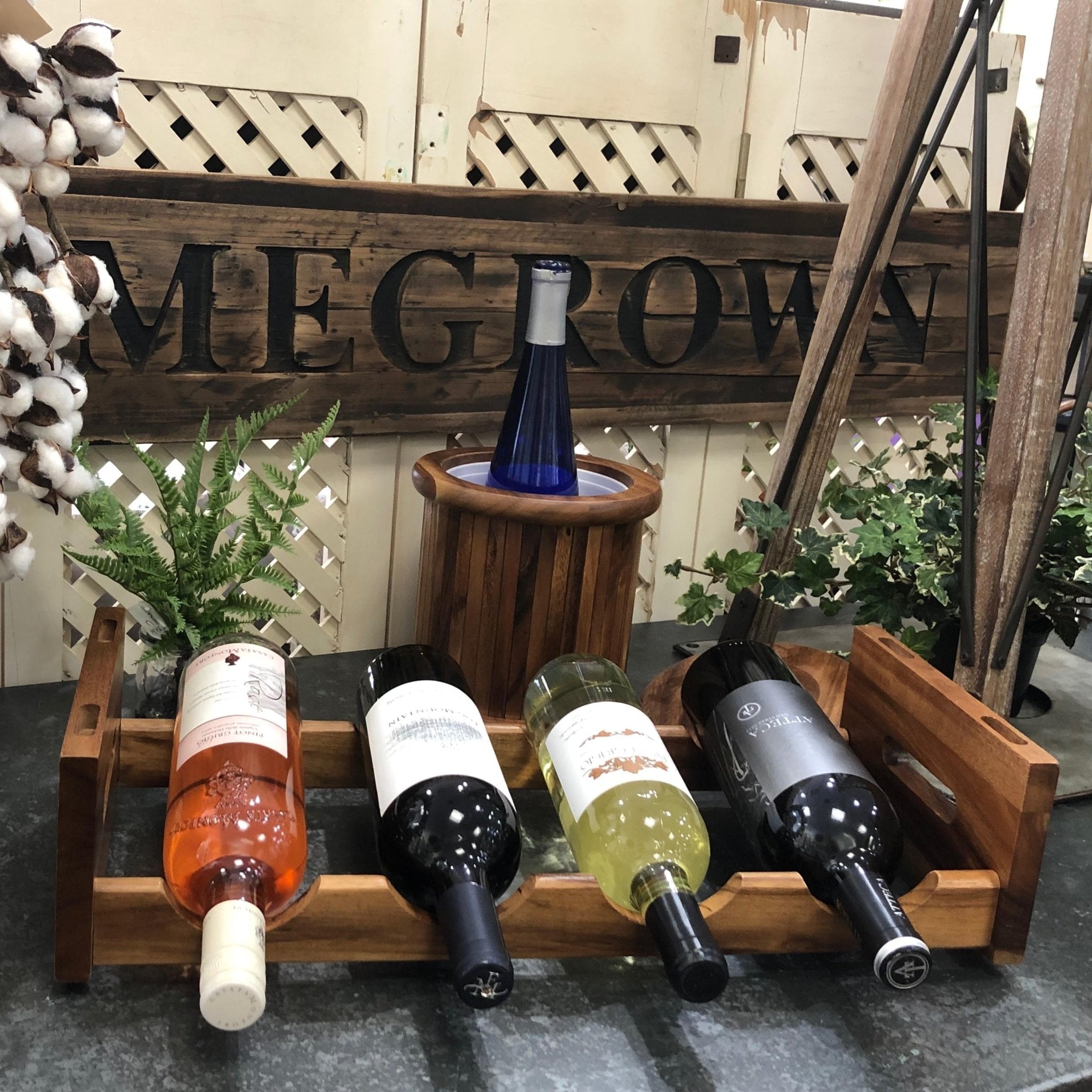 Stackable Acacia Wood Countertop Wine Rack | 4 - Bottle Display - True Wine Lover
