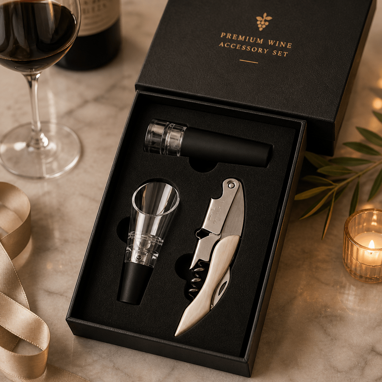Stainless Steel Corkscrew Gift Set - True Wine Lover
