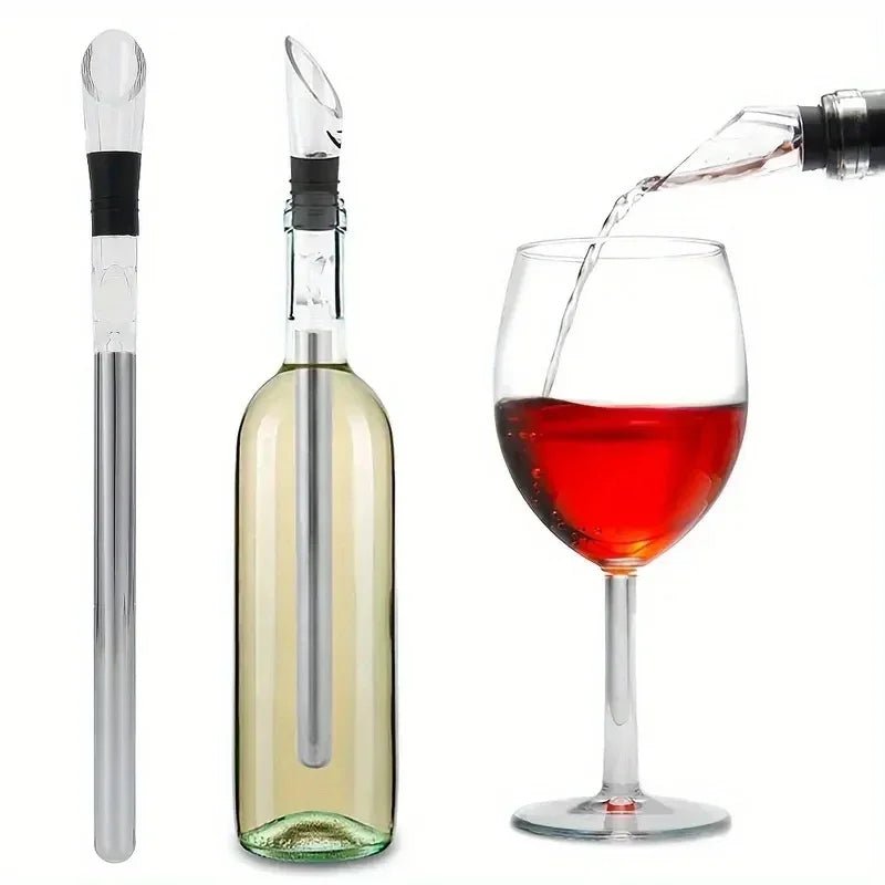 Stainless Steel Wine Chiller Stick with Aerator and Pourer - True Wine Lover