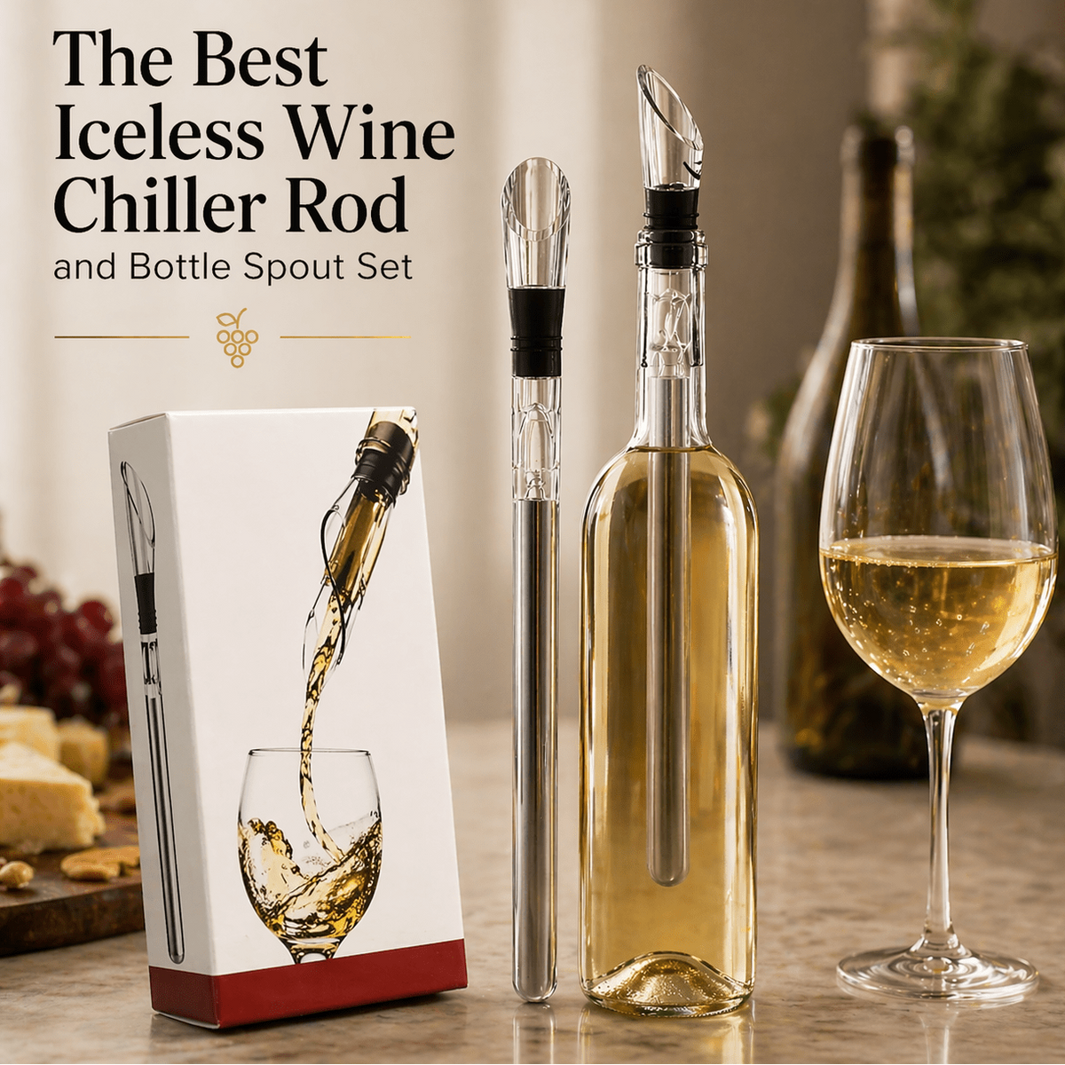 wine chiller stick with aerator and pourer